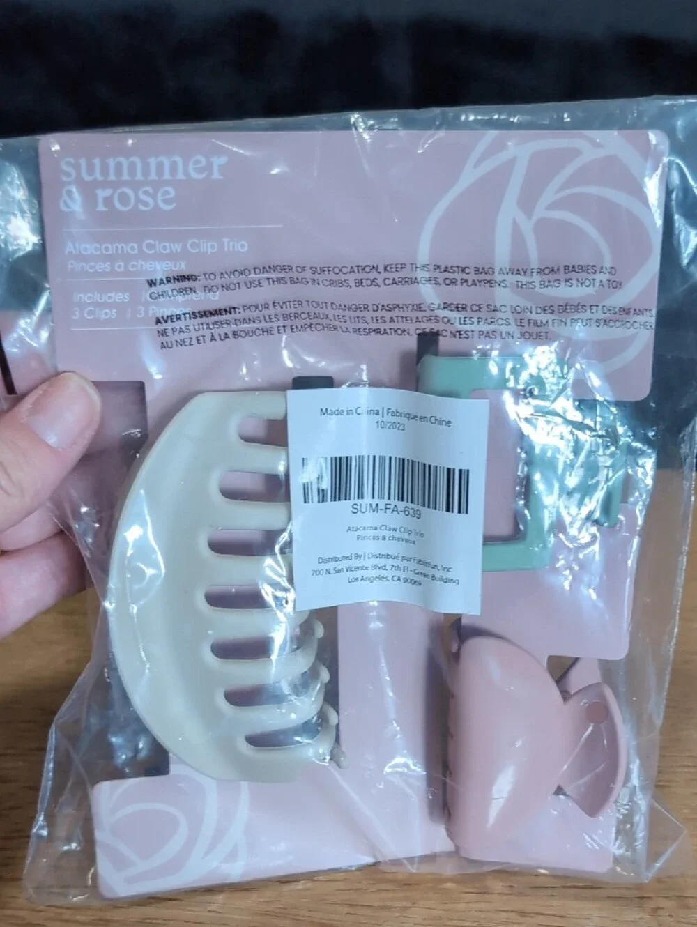 summer & rose Pastel Pink and Mint Hair Clip Set